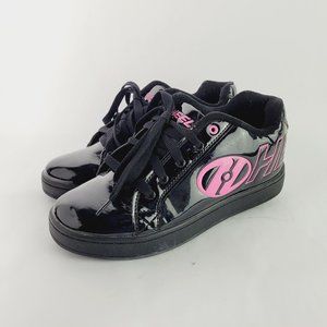 Heelys Skate Sneakers Womens 8 Mens 7 Black Pink Patent Leather Roller Shoes